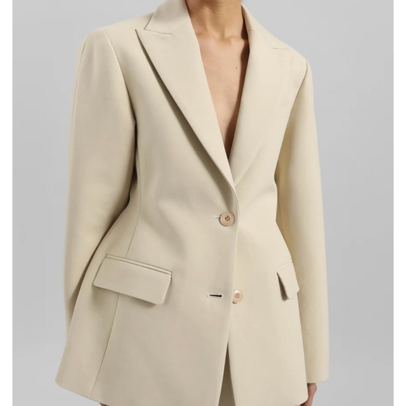 THE FRANKIE SHOP COLETTE HOURGLASS BLAZER - BEIGE M/L, NWT - Picture 2 of 15